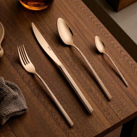 Набор столовых приборов HERA copper - 24шт в деревянном боксе детальная картинка 