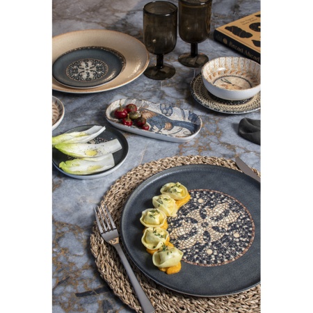 Тарелка плоская Ø27см MESOPOTAMIA MOSAIC ANTHRACITE Gourmet детальная картинка 