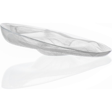 Блюдо для соуса стеклянное 21x(h)6.5см Ola белый дым детальная картинка 