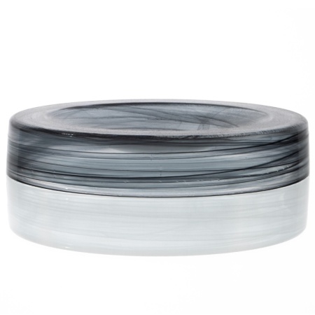 Блюдо-подиум стеклянный Ø21x(h)4.5см Hollow черный дым детальная картинка 