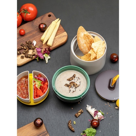 Ланч-бокс Meals 800мл светло-серый/зеленый детальная картинка 