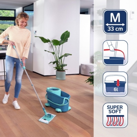 Комплект для мытья пола Clean Twist M Ergo mobile: швабра 33см, ведро 6л с отжимом детальная картинка 
