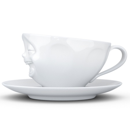 Чашка с блюдцем 200мл Tassen Laughing белая детальная картинка 