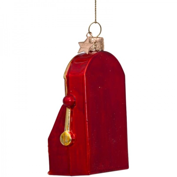 Фото Новогоднее украшение из стекла Vondels "Красный игровой автомат" 10.5см