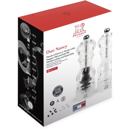 Набор мельниц для соли и перца NANCY Transparent 18см детальная картинка 