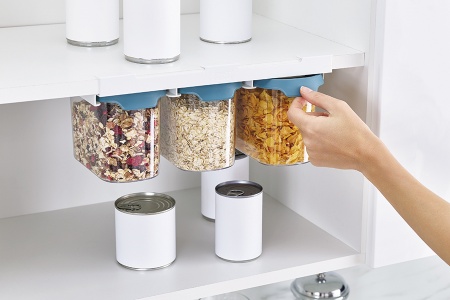 Набор из 3 подвесных контейнеров для хранения CupboardStore 1.3л темный опал детальная картинка 