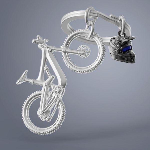 Фото Брелок для ключей "Горный велосипед и шлем"