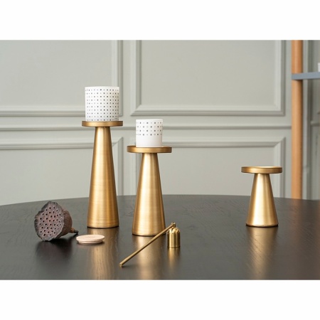 Набор подсвечников Fyr золотистые, 3шт детальная картинка 