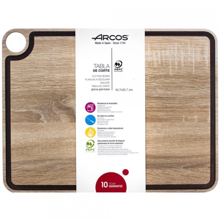 Доска разделочная 43x33мм с желобом NATURAL Arcos детальная картинка 