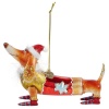 Новогоднее украшение из стекла Vondels "Рождественская такса" 9.5см детальная картинка 