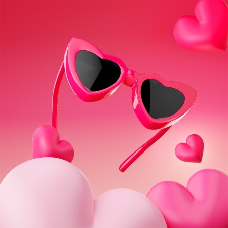 Брелок для ключей "Солнечные очки в форме сердец" детальная картинка 