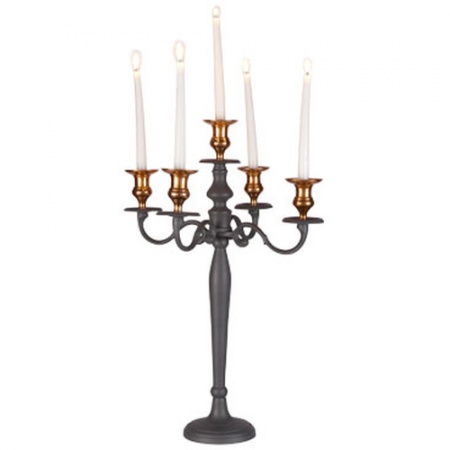 Канделябр на 5 свечей, 65см, цвет графитовый детальная картинка 