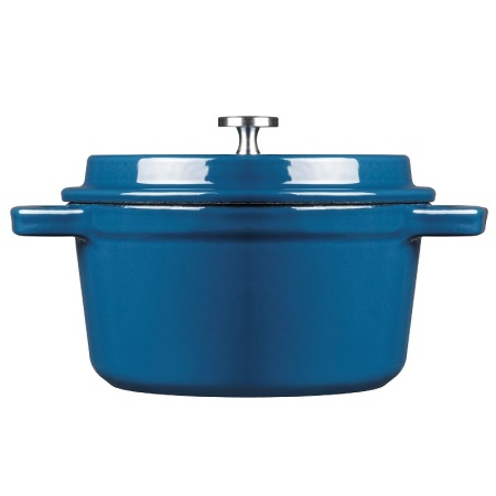 Кокот с крышкой Ø12см 350мл синий детальная картинка 