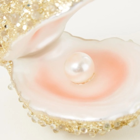 Новогоднее украшение из стекла Vondels "Блестящая устрица" 7см детальная картинка 