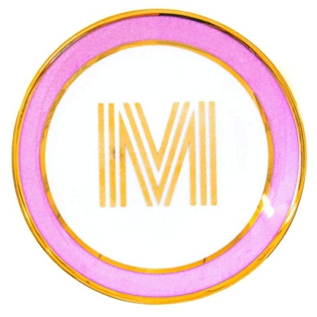 Блюдце Library золотая буква «M» (розового цвета) детальная картинка 