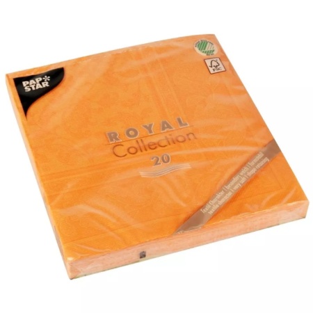 Салфетка 40x40см ROYAL Collection Ornaments оранжевая, 20шт детальная картинка 