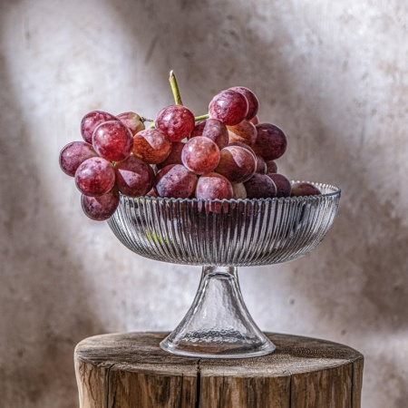 Блюдо для фруктов стеклянное Ø20.5x(h)13.5см Aria прозрачное детальная картинка 