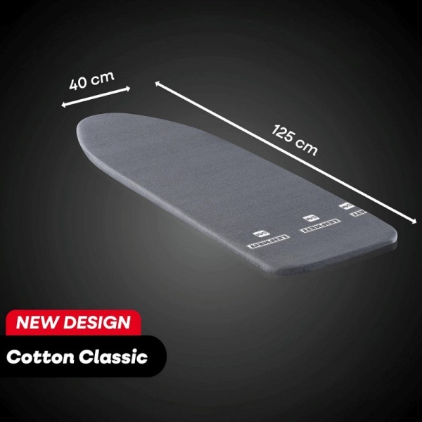 Фото Чехол для доски гладильной S/M Cotton Classic 125x40см Black