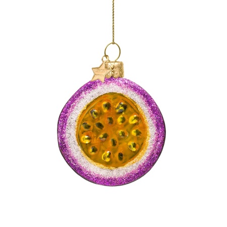 Новогоднее украшение из стекла Vondels "Маракуйя" 7см детальная картинка 