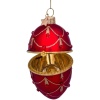 Новогоднее украшение из стекла Vondels "Красное декоративное яйцо" 10см детальная картинка 