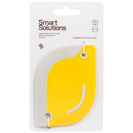 Скребок-нож для теста 2в1 Hilly 10.7x8см светло-серый/желтый — Smart Solutions детальная картинка 