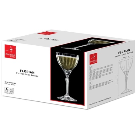 Набор бокалов для шампанского и коктейлей 240мл Espresso Martini FLORIAN, 6шт детальная картинка 