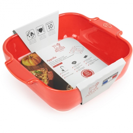 Емкость квадратная для запекания APPOLIA 21см RED детальная картинка 