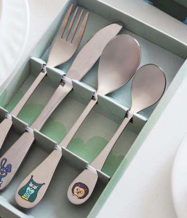 Набор детских столовых приборов Forest animals - 4 предмета детальная картинка 