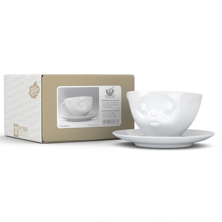 Чашка с блюдцем 200мл Tassen Kissing белая детальная картинка 