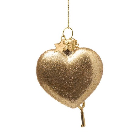 Новогоднее украшение из стекла Vondels "Сердце с замком" 6.5см детальная картинка 