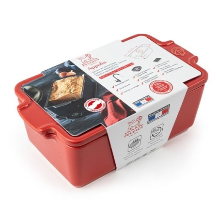 Емкость для запекания 20x11см APPOLIA Red с крышкой и прессом детальная картинка 