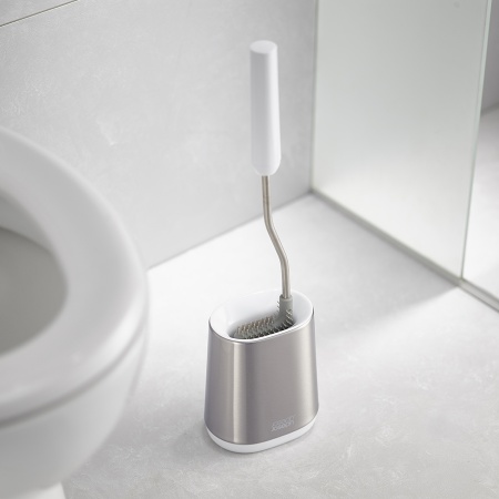 Ершик для унитаза Flex Lite Steel белый - 70561 Joseph Joseph детальная картинка 