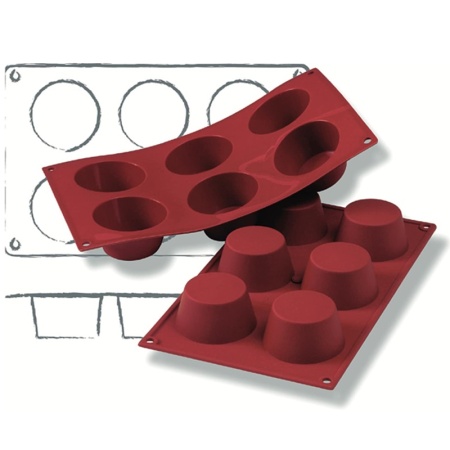 Форма для выпечки "Маффины" с 6 выемками 100мл 69x35мм Schneider детальная картинка 