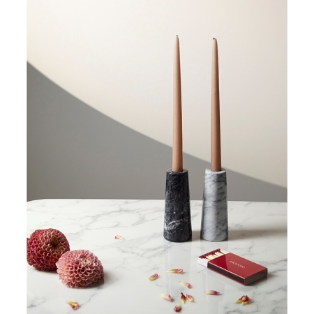 Подсвечник 15см Marm белый мрамор детальная картинка 