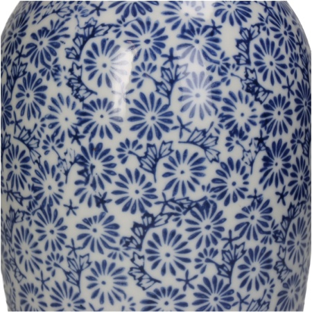 Ваза для цветов фарфоровая 10x10x26см синяя детальная картинка 