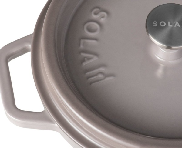 Фото Кокот с крышкой Ø28см 5л серый