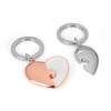 Брелок для ключей "Две половины сердца" - розовое золото и серебро детальная картинка 