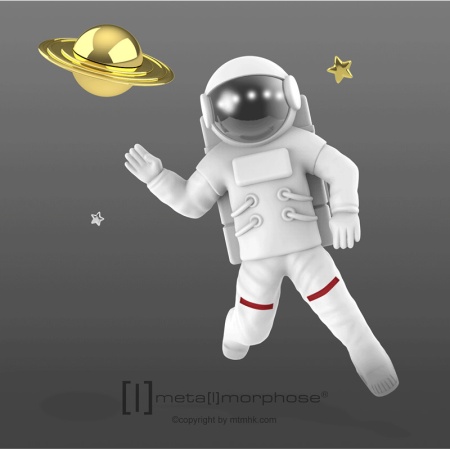 Брелок для ключей "Космонавт и Сатурн" детальная картинка 