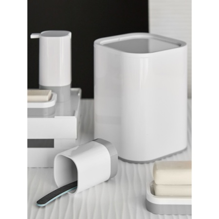 Контейнер для мусора 7л Tyer белый/серый детальная картинка 