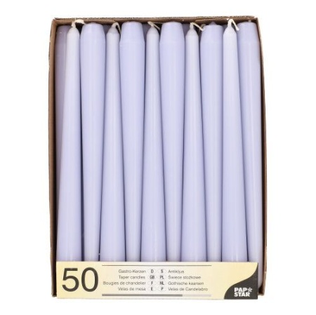Свеча сиреневая Ø22мм 25см, 50шт детальная картинка 