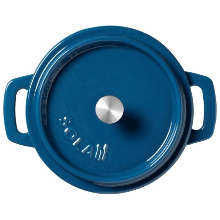 Кокот с крышкой Ø14см 600мл синий детальная картинка 
