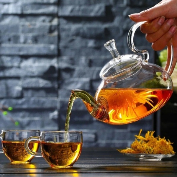 Фото Чайник 550мл Ландыш термостойкое стекло