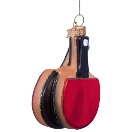 Новогоднее украшение из стекла Vondels "Пинг-понг" 9см детальная картинка 