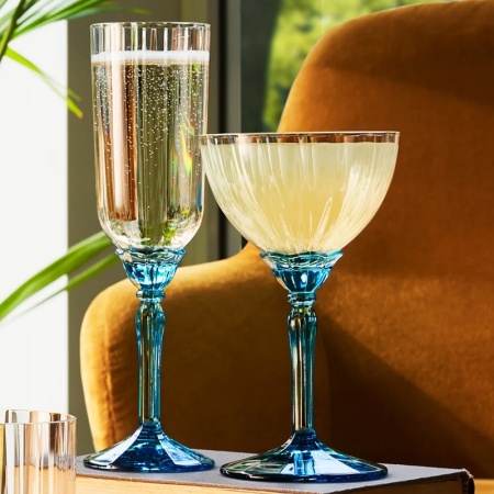 Набор бокалов для коктейля и шампанского 240мл Espresso Martini FLORIAN LUCENT BLUE, 6шт детальная картинка 