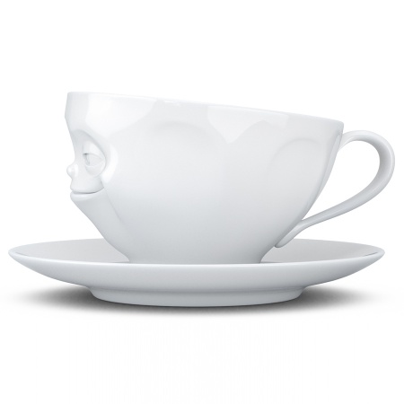 Чашка с блюдцем 200мл Tassen Grinning белая детальная картинка 