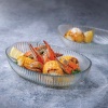 Салатник стеклянный овальный 25.5x16.5x(h)6см Aria прозрачный детальная картинка 