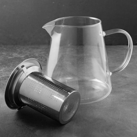 Чайник 750мл с металлической крышкой и фильтр-ситом детальная картинка 