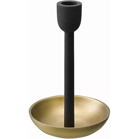 Подсвечник Fyr Bran 19см черный/античная латунь детальная картинка 