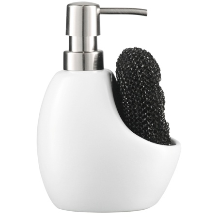 Диспенсер для мыла с подставкой для губки Lystad 460мл белый детальная картинка 