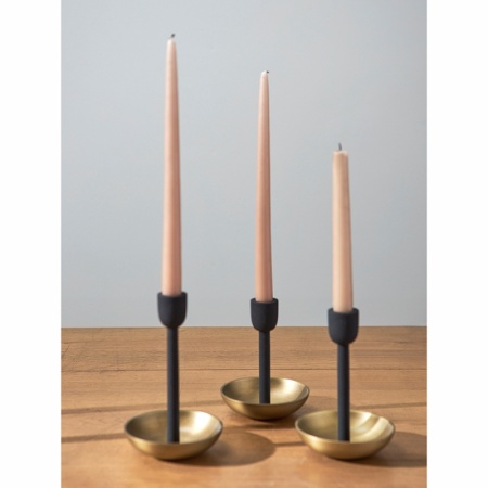 Подсвечник Fyr Bran 19см черный/античная латунь детальная картинка 